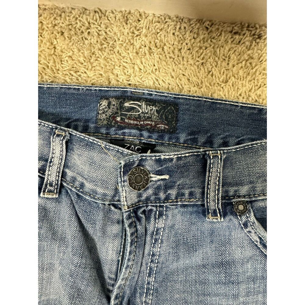 Silver Men's Jeans 38x32 Denim Zac Relaxed Fit Straight Leg Medium Wash Pockets - Picture 4 of 11